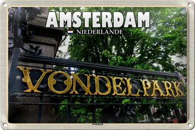 Produktbild von Blechschild Reise 18x12cm Amsterdam Niederlande Vondelpark