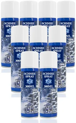 A collection of spray cans with a winter-themed design.