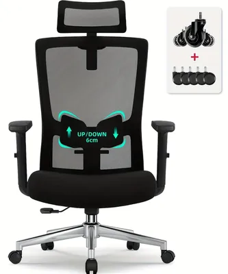 Immagine prodotto di Sedia da ufficio - Sedia ergonomica - Sedia da ufficio con schienale a rete - Sedia da ufficio regolabile - Sedia girevole - Design ergonomico