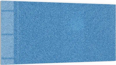 Produktbild von DEQORI Küchenrückwand Glas 100x50 cm 'Jeansmaterial' Spritzschutz Bad Rückwand