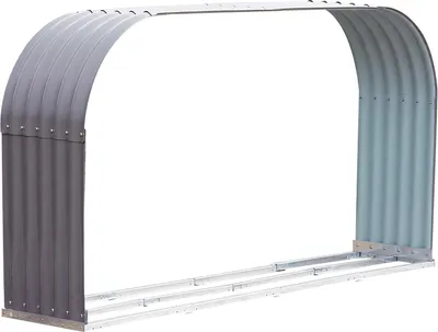 Zdjęcie produktu dla Outsunny Stojak na drewno opałowe Stojak na drewno kominkowe Stojak na drewno opałowe 0,85 m³ Stal Szary 212 x 46 x 112 cm