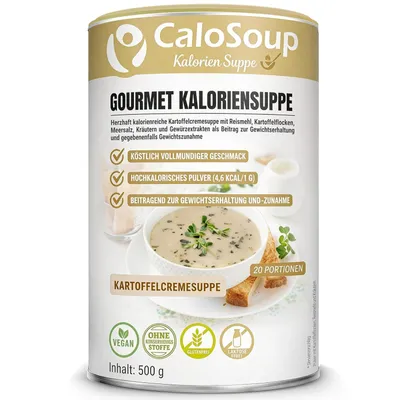 Produktbild von Hochkalorische Suppe für Gewichtszunahme I Nahrung hochkalorisch Gourmet Fertigsuppe mit vielen Kalorien I 20 Portionen CaloSoup Kartoffelcremesuppe