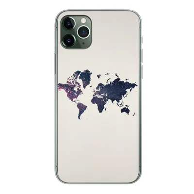 Produktbild von MuchoWow® Handyhülle Schutzhülle Hülle für iPhone 11 Pro Max Weltkarte - Licht - Rot Silikon Softcase Handy Hülle - Schutz