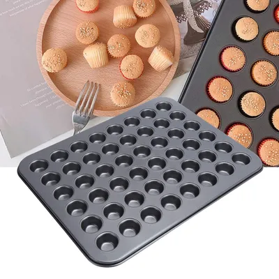 Produktbild von Mini-Muffin-Backform für 48 Tassen, Antihaftbeschichtet, Grau