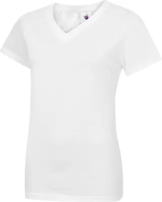 Produktbild von Damen T-Shirt V-Neck "UC319" Classic - Uneek White 2XL