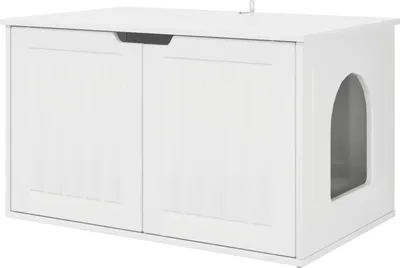 Obrázek produktu pro Kočičí dům Lesklá Bílá 85 x 55 x 50,5 cm kompozitní dřevo