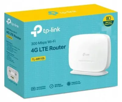 Zdjęcie produktu dla TP-Link TL-MR105, Wi-Fi 4 (802.11n), Jedna częstotliwości (2,4 GHz), Przewodowa sieć LAN, 4G, Biały, Router biurkowy