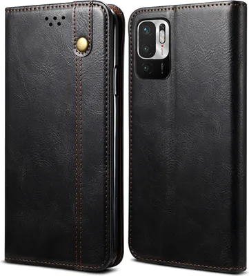 Produktbild von Redmi Note 10 5G Hülle, LaimTop Leder Flip Brieftasche Schutzhülle für Xiaomi Redmi Note 10 5G Schwarz