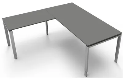 Produktbild von Schreibtisch Form5 180 180x80x68-82cm / Anbau 100x60cm grafit