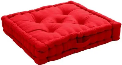 Image de Coussin de sol uni en coton Panama