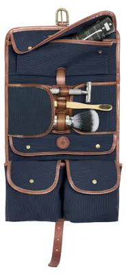 Produktbild von Kosmetiktasche aus Canvas und Leder, Vintage Design, Handgefertigt
