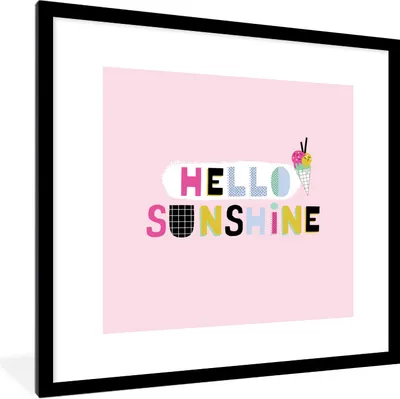 Produktbild von MuchoWow® Gerahmtes Poster Sommer - Eiscreme - Zitat 40x40 cm - Poster mit Schwarzem Bilderrahmen Wandposter Rahmen Foto Bilder - Poster - Plakat im Rahmen