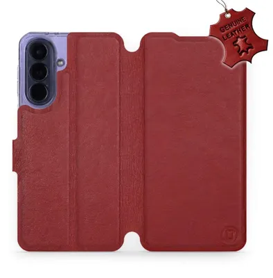 Immagine prodotto di Custodia in vera pelle per Galaxy A57 5G, marca Mobiwear, colore rosso scuro