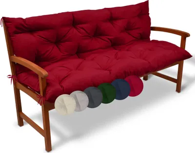Image de Beautissu Flair BR Coussins de banc rouges, 150 x 50 x 50 cm