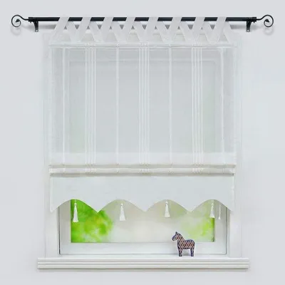 Produktbild von Weißes V-Faltenstore 140x140cm Moderne Optik