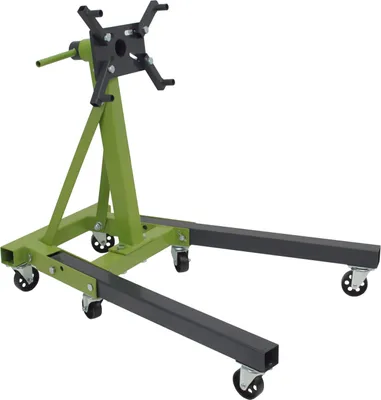 Produktbild von Motorständer Stahl Tragkraft 900 kg 360° Montagekopf 6 Räder Motorhalter Montageständer mobil grün