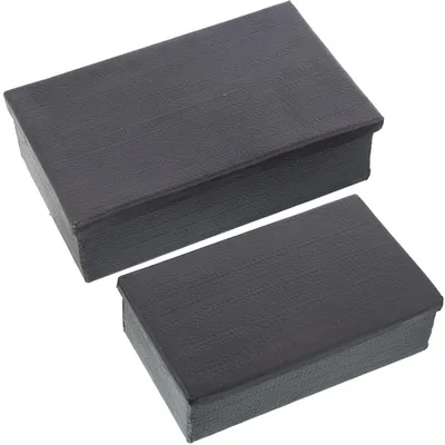 2er-Set Aluminiumboxen, rechteckig, schwarz, 23x14x7 & 28x18x8 cm