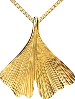 Produktbild von Ginkgo kette 750 Gold 18 Karat 18K mit Ginkgo-Blatt Gold für Damen Mit Halskette 55 cm