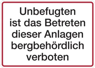 Produktbild von Dreifke® Hinweisschild, Betreten bergbehördlich verboten, Alu geprägt, 250 x ...