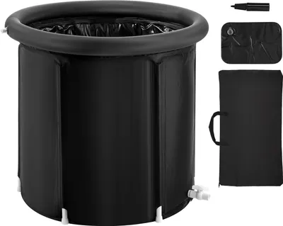 Produktbild von SucceBuy Eisbadewanne, 80 cm Kaltwassertherapie-Tauchbecken für Sportler, tragbare aufblasbare 290-l-Faltwanne mit Abdeckung, Outdoor-Erholungs-Eiskapsel für Erwachsene