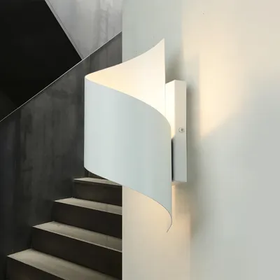 Produktbild von Wandleuchte Metall Weiß Modern Design indirektes Licht G9 FLOW Flurlampe Schlafzimmer Beleuchtung