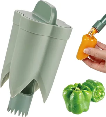 Produktbild von 2-in-1 Paprikakernentferner – Schnelles Schneiden und Entkernen für die Küche, den Haushalt, Camping und Grillpartys