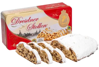 Obrázek produktu pro Drážďanský závin s marcipánem a moučkovým cukrem v plechové formě 750g