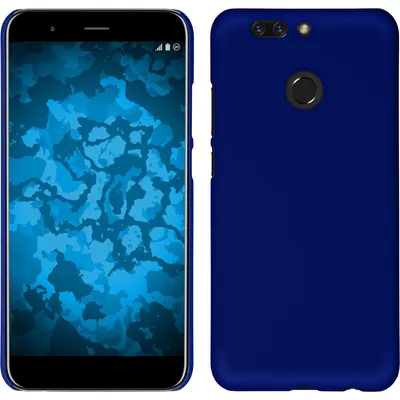 Produktbild von PhoneNatic Case kompatibel mit Huawei Honor 8 Pro - Hülle blau gummiert Hard-case + 2 Schutzfolien
