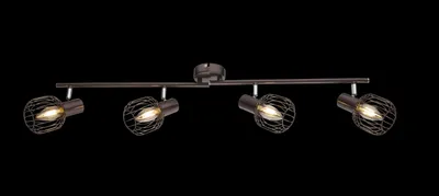 Immagine prodotto di Globo Lighting faretto in metallo color bronzo, cromato, marrone, mobile, LxLxH: 840x90x150mm, escl. 4x E14 40W 230V