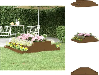 Image de vidaXL Bac à plantes brun miel 110x110x27 cm Pin massif - Pots de fleurs & Jardinières