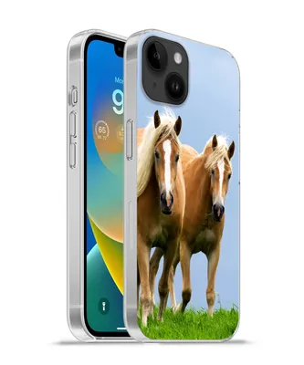 Produktbild von MuchoWow® Handyhülle Schutzhülle Hülle für Apple iPhone 14 Plus - Soft case Pferde - Gras - Luft Silikon Softcase Handy Hülle - Abbildung