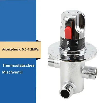 Obrázek produktu pro Termostatický směšovací ventil – termostatická kartuše – konstantní teplota vody – mosaz – pro sprchu, koupelnu a kuchyň