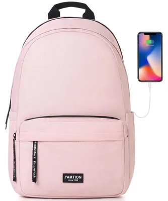 Obrázek produktu pro Školní batoh pro dívky, teenager, 17,3 palců, růžová barva, s USB portem a ochranou proti krádeži
