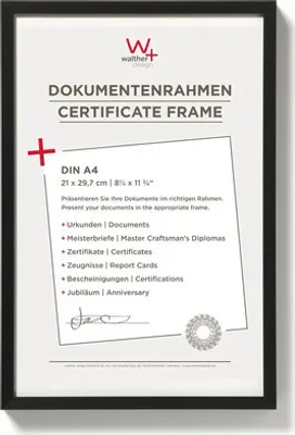 Produktbild von Walther Design AJ130B, Einzelbilderrahmen, Aluminium, Schwarz, Matte, 13 x 18 cm, Rechteckig
