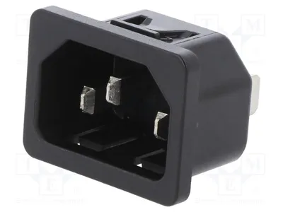Obrázok produktu pre 1x konektor: zásuvka pre napájanie striedavým prúdom, 10A, model 6100.4325, samica