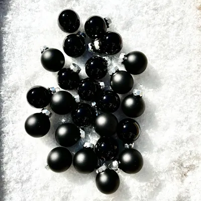 Produktbild von Kleine Baumkugeln aus Glas Ø 2,5 cm - Christbaumkugeln Baumschmuck Christbaumschmuck Weihnachtsbaumschmuck Weihnachtsbaumkugeln - 24 Stück, Schwarz