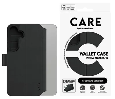 Immagine prodotto di Etui Care By Panzerglass Feature Wallet Kickstand Na Samsung Galaxy S25 - Czarne
