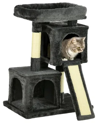 Produktbild von Katzenbaum Mit Sisalsäulen, Katzenkratzbaum, Katzen Kletterbaum, Katzenbaum, Dunkelgrau, 59 X 39 X 83 Cm