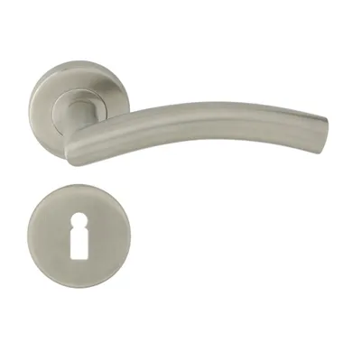 Produktbild von DOMINO Türgriff Drückergarnitur BB-Buntbart | Türklinke für Zimmertür, Bürotür, Kellertür & Innentür | Türbeschläge aus Edelstahl | INOX |PRADO-R INOX