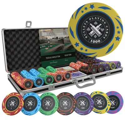 Produktbild von Pokerkoffer mit 500 Kunststoff Pokerchips "Janice" mit Werten