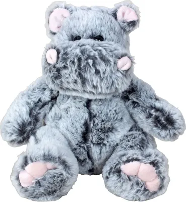 Produktbild von Teddybär Kuschelbär Nilpferd Hippo grau sitzend Plüschbär Kuscheltier samtig weich (26 cm)