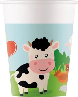 Produktbild von Animal Farm Pappbecher 200ml, 8 Stk.