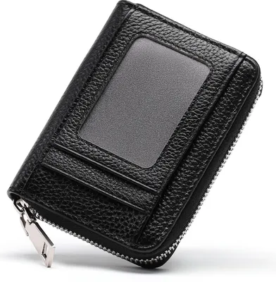 Obrázok produktu pre INF Kožená peňaženka na karty s ochranou proti RFID a harmonikovým dizajnom čierna