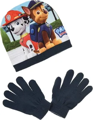 Image de Kit bonnet/gant d'hiver Paw Patrol bleu marine