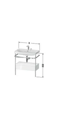 Produktbild von Waschtischunterbau HAPPY D.2 PLUS 775x490mm m Metallkon o HL ta supermatt ohne Hahnloch taupe supermatt