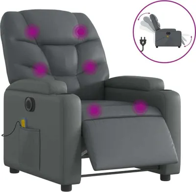 Produktbild von vidaXL Massagesessel Elektrisch Grau Kunstleder