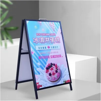Productafbeelding van Inklapbaar A-Frame - Stoepbordhouder - Reclame Tonen - Dubbelzijdig Ontwerp - 60x90 cm - Zwart