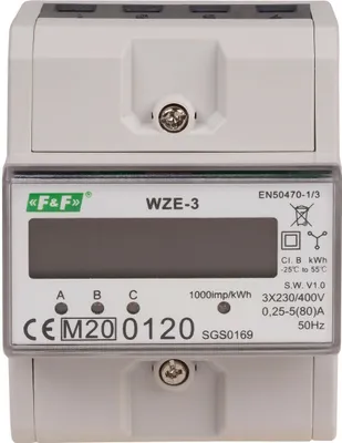 Zdjęcie produktu dla Trójfazowy licznik zużycia energii 80A MID