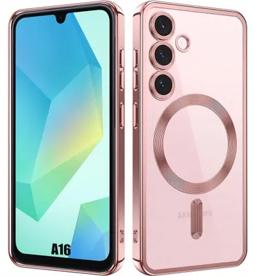 Image de Coque pour Samsung Galaxy A16 4G/5G, Protection Silicone avec Anneau Magnétique Film Caméra - Rose