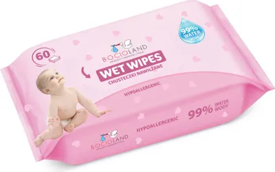 Produktbild von Bocioland Feuchttücher mit 99 % Wasser und Aloe Vera, 60 Stück